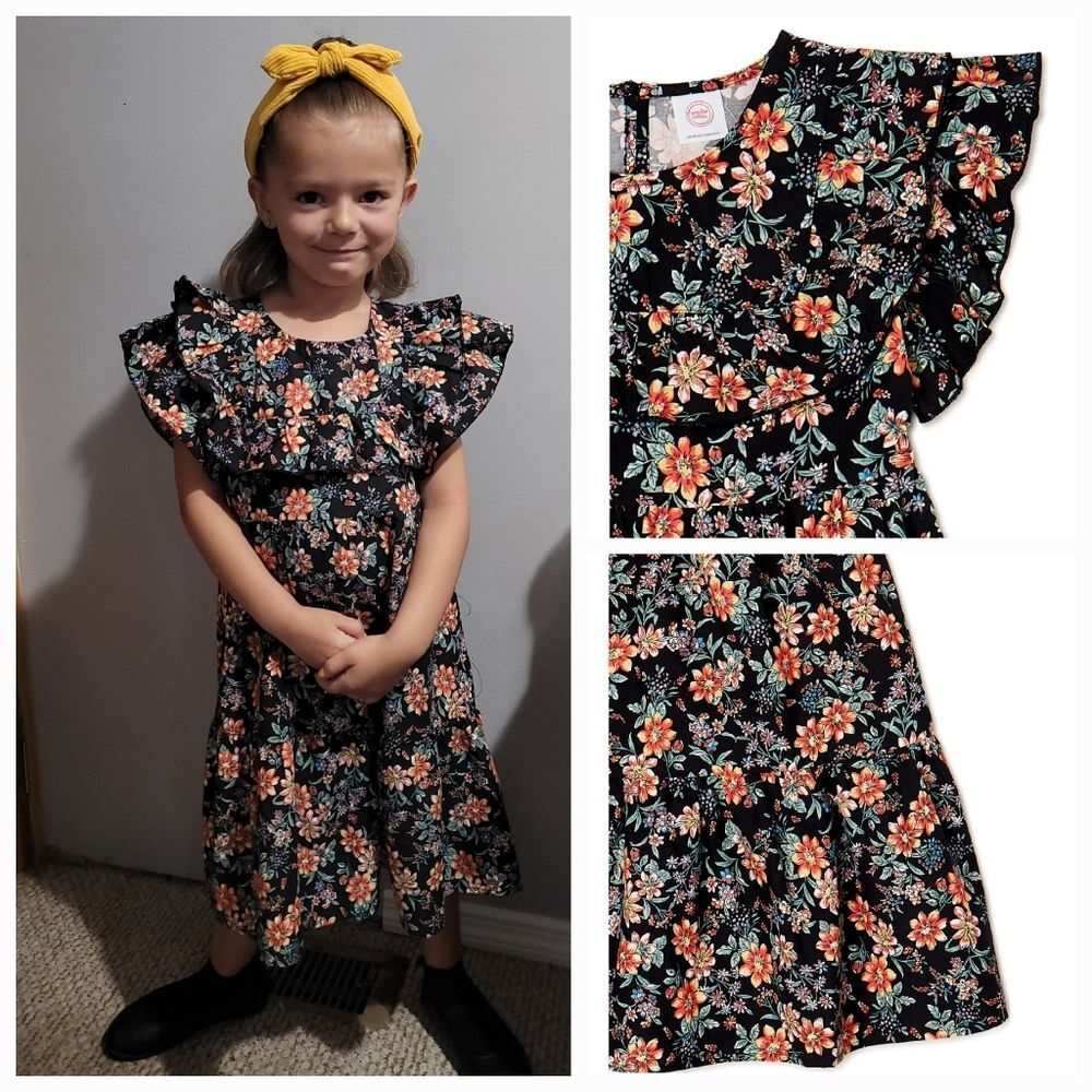 Wonder Nation Girls s 6/6x Ruffle Yoke Dress